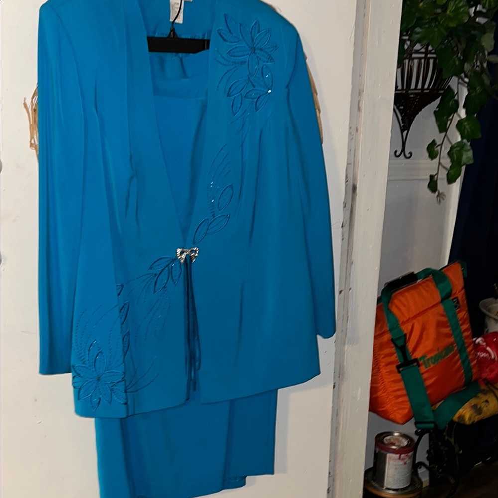 Blue Knee-Length Pencil Dress for Work